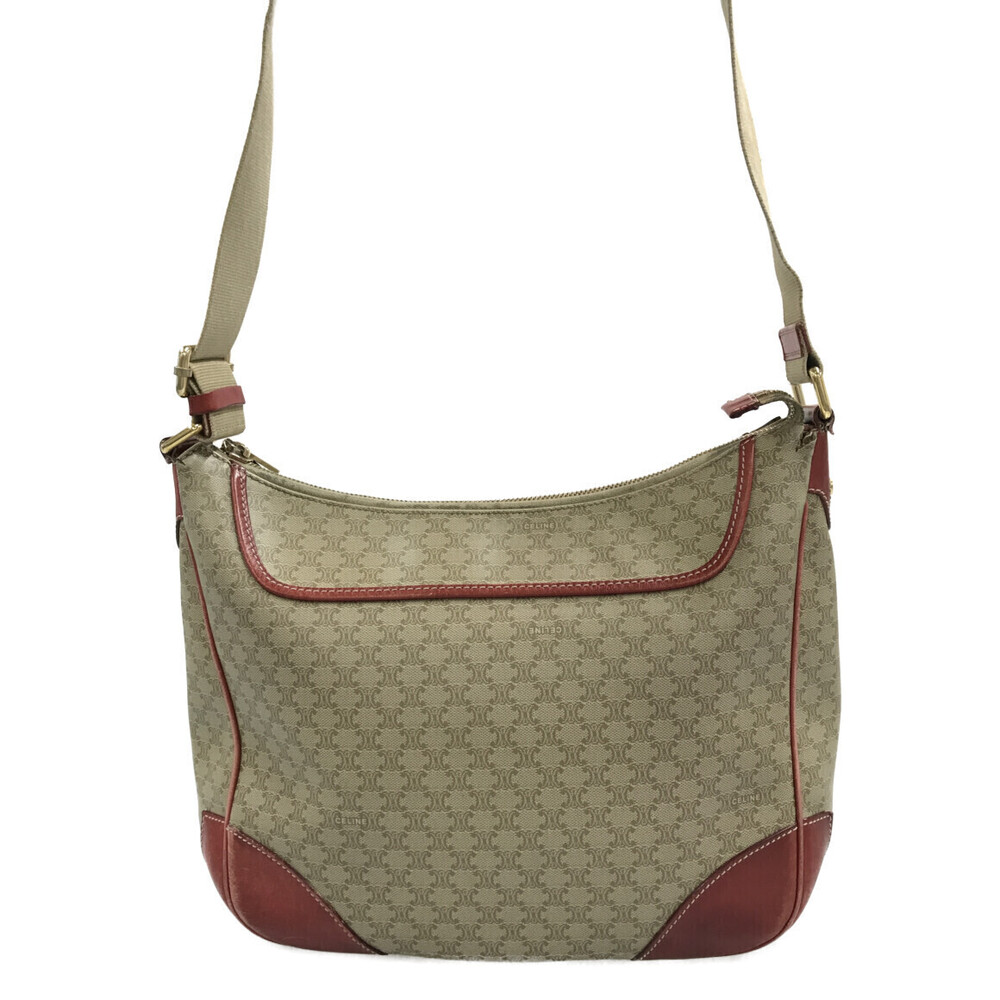 Celine Macadam shoulder bag beige canvas Triomphe Tan